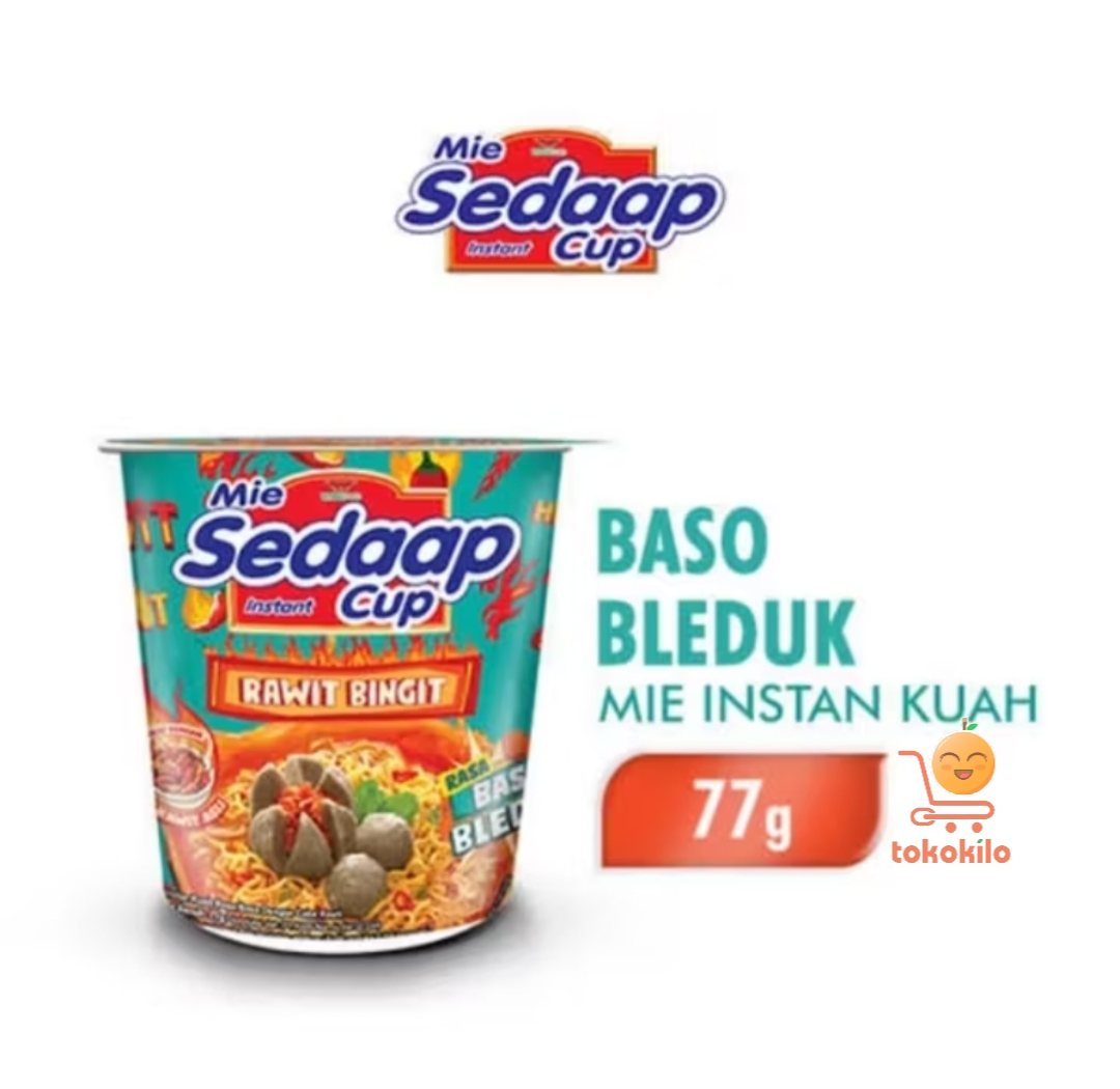 Mie Sedaap Cup Rawit Bingit Rasa Baso Bleduk 77 GR