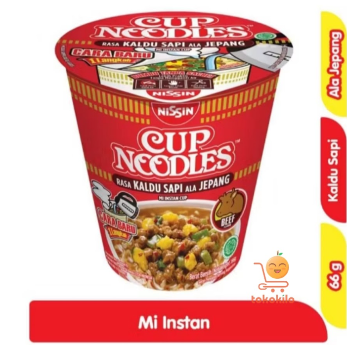 Nissin Cup Noodles rasa Kaldu Sapi Jepang 66gr