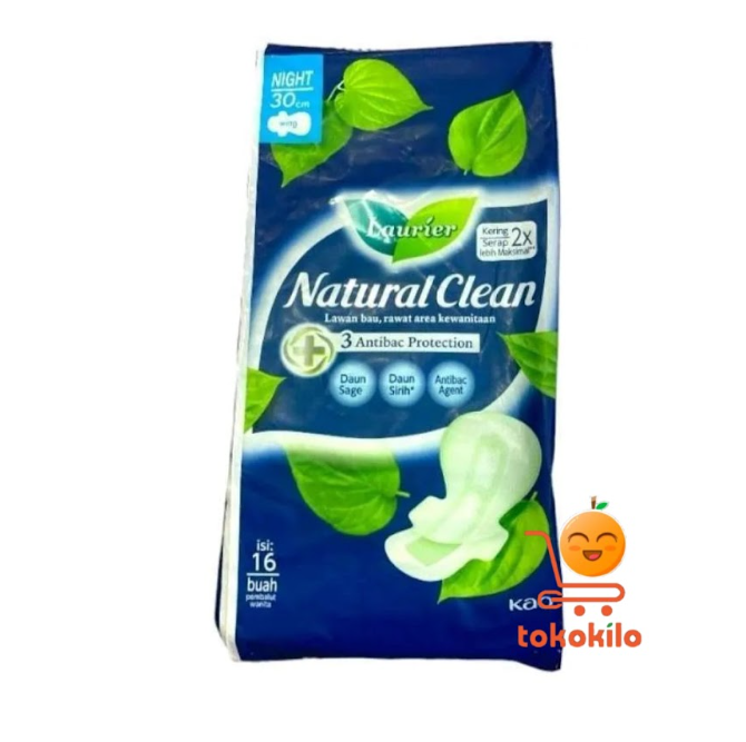 Laurier Natural Clean Night 30cm - Wing (16 Pads)