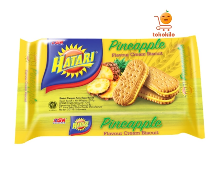 Hatari Pineapple Rasa Nanas  Cream Biscuit, 190 gr