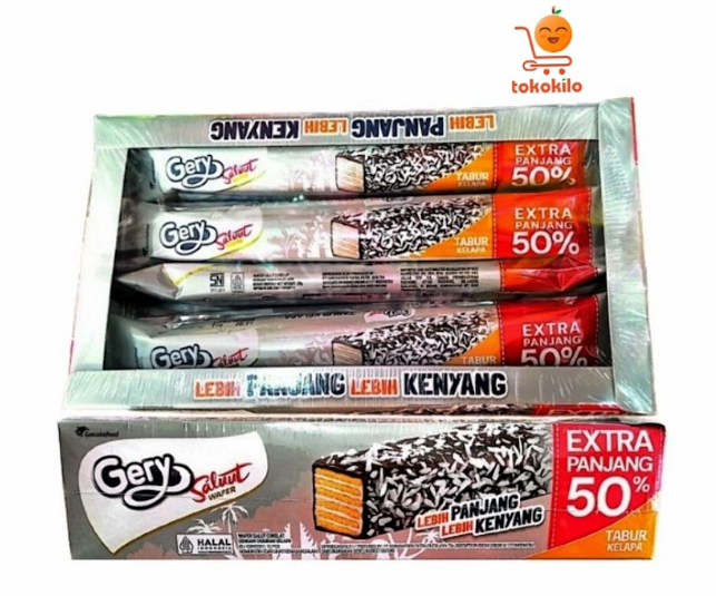 Gery Saluut Wafer Tabur Kelapa Cokelat 20g (Isi 12pcs)