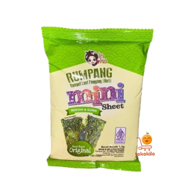  Snack Rumput Laut Inko Panggang (Nori) Rasa Original  40g (5g x 8 pcs)