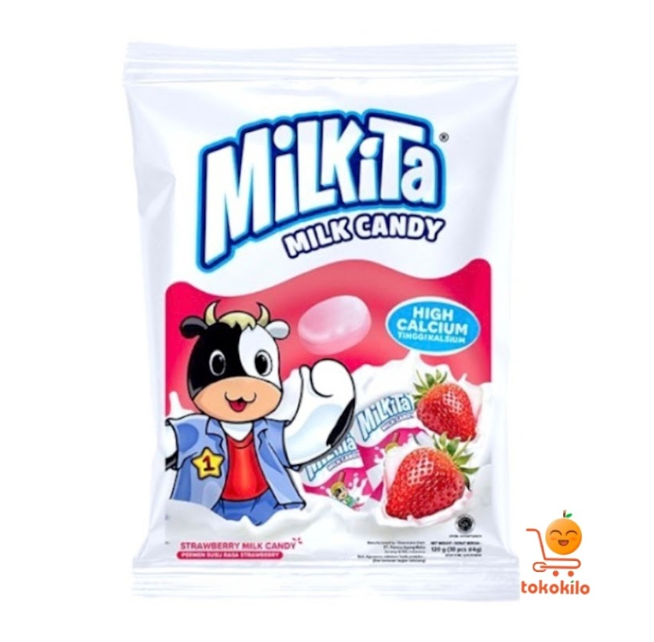 Milkita Milk Candy Strawberry 105gr (30pcs)