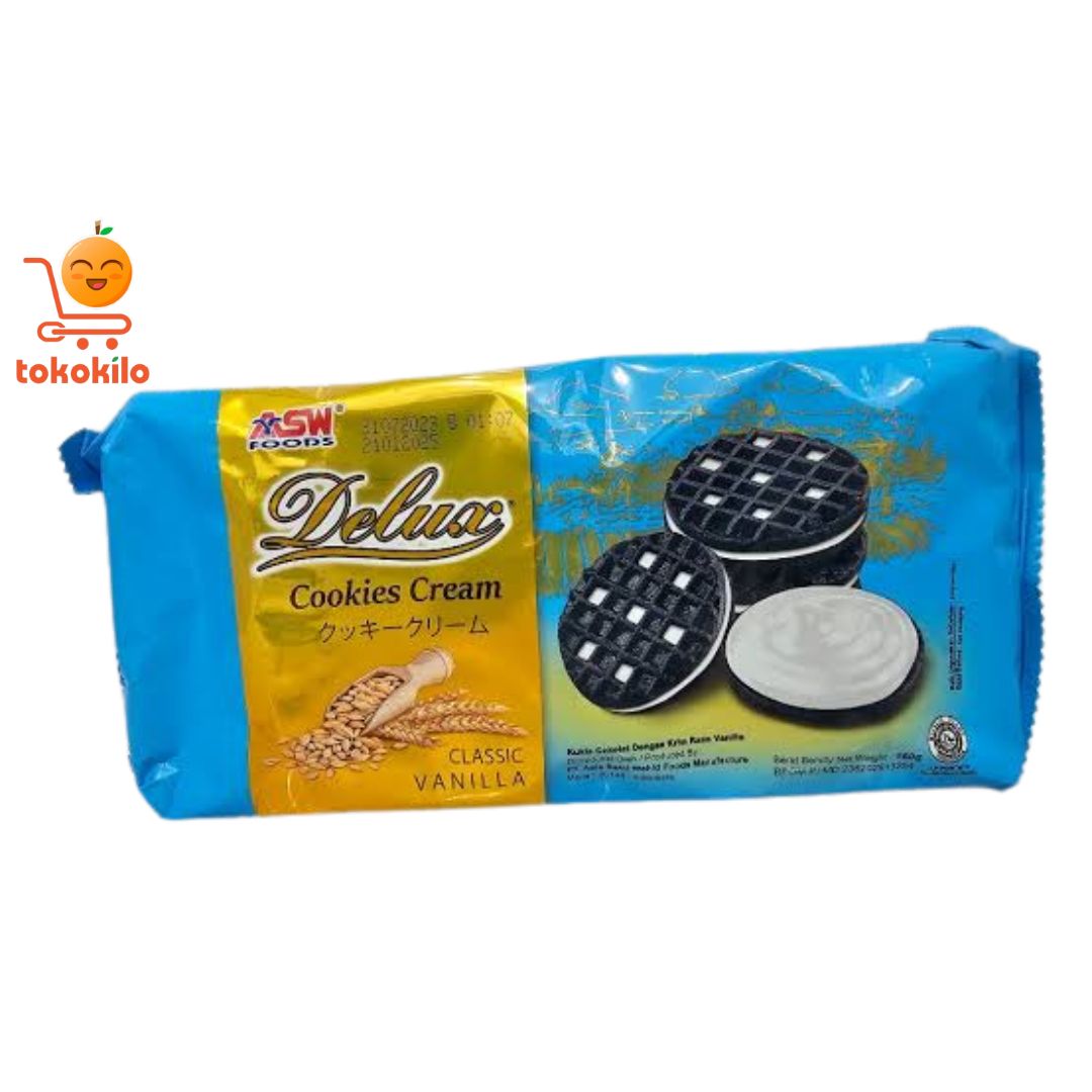 Delux Cookies Cream Krim Rasa Vanilla 160gr