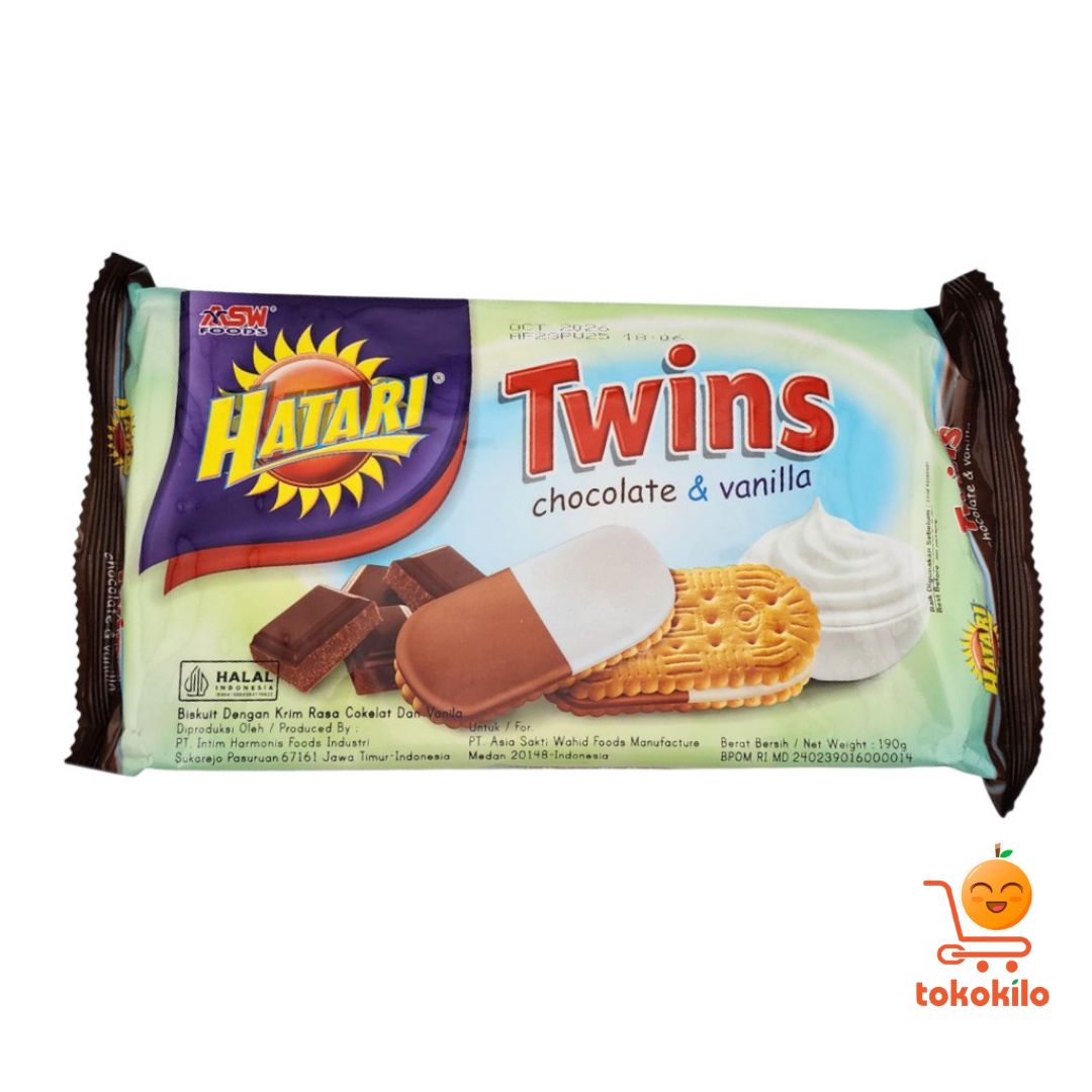 Hatari Twins Biskuit Rasa Cokelat & Vanila 190gr