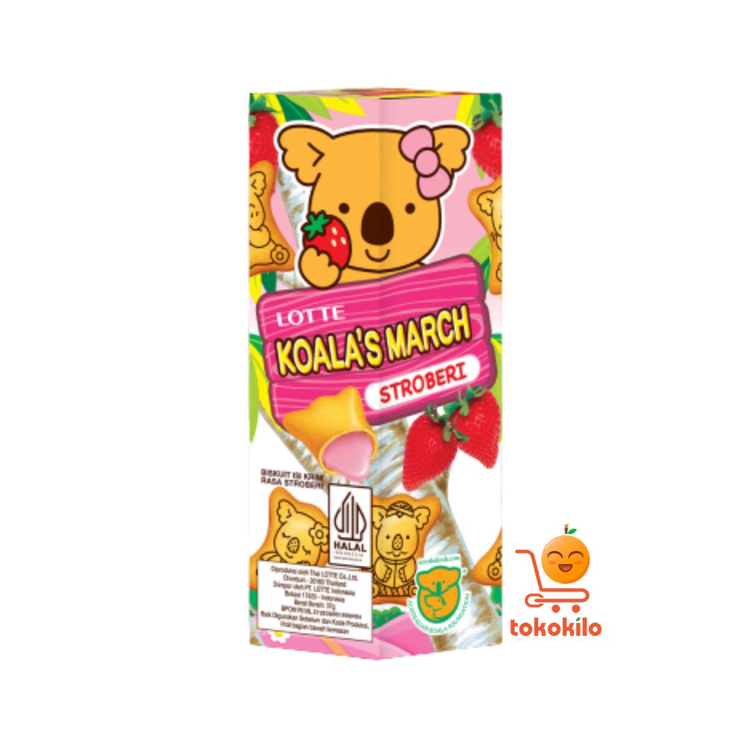 Biskuit Lotte Koala's March Rasa Stroberi 37gr