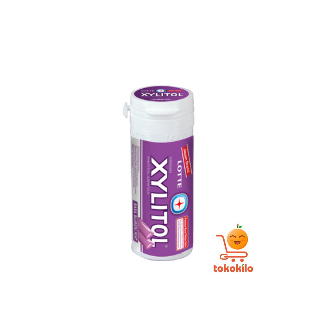 Permen Karet Lotte Xylitol Rasa Blueberry Mint, Cool Mint 30gr 