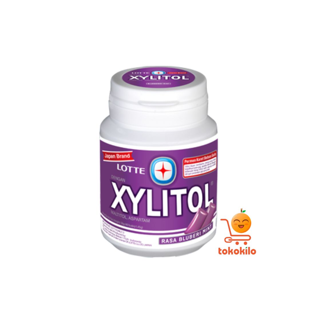 Permen Karet Lotte Xylitol Rasa Blueberry, Fresh, Jeruk Nipis, Breezy, Stroberi Mint 58gr