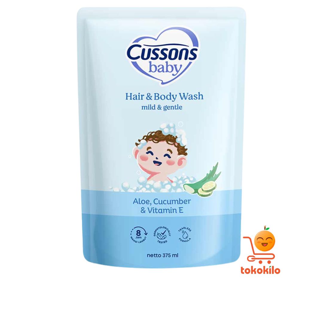 Cussons Baby Hair & Body Wash Mild&Gentle Pouch 375ml, 600ml