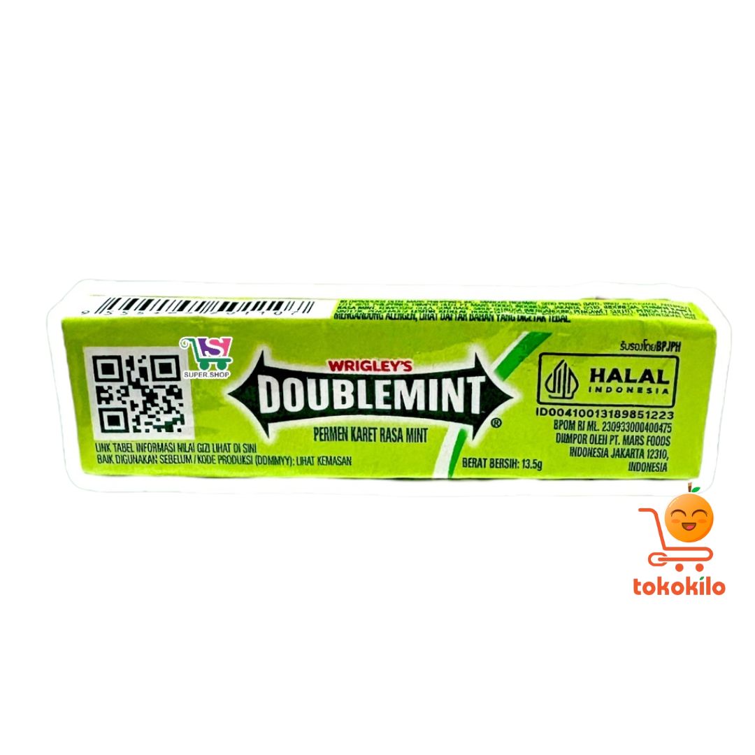 Permen Karet Wrigley's Doublemint rasa mint 13,5gr