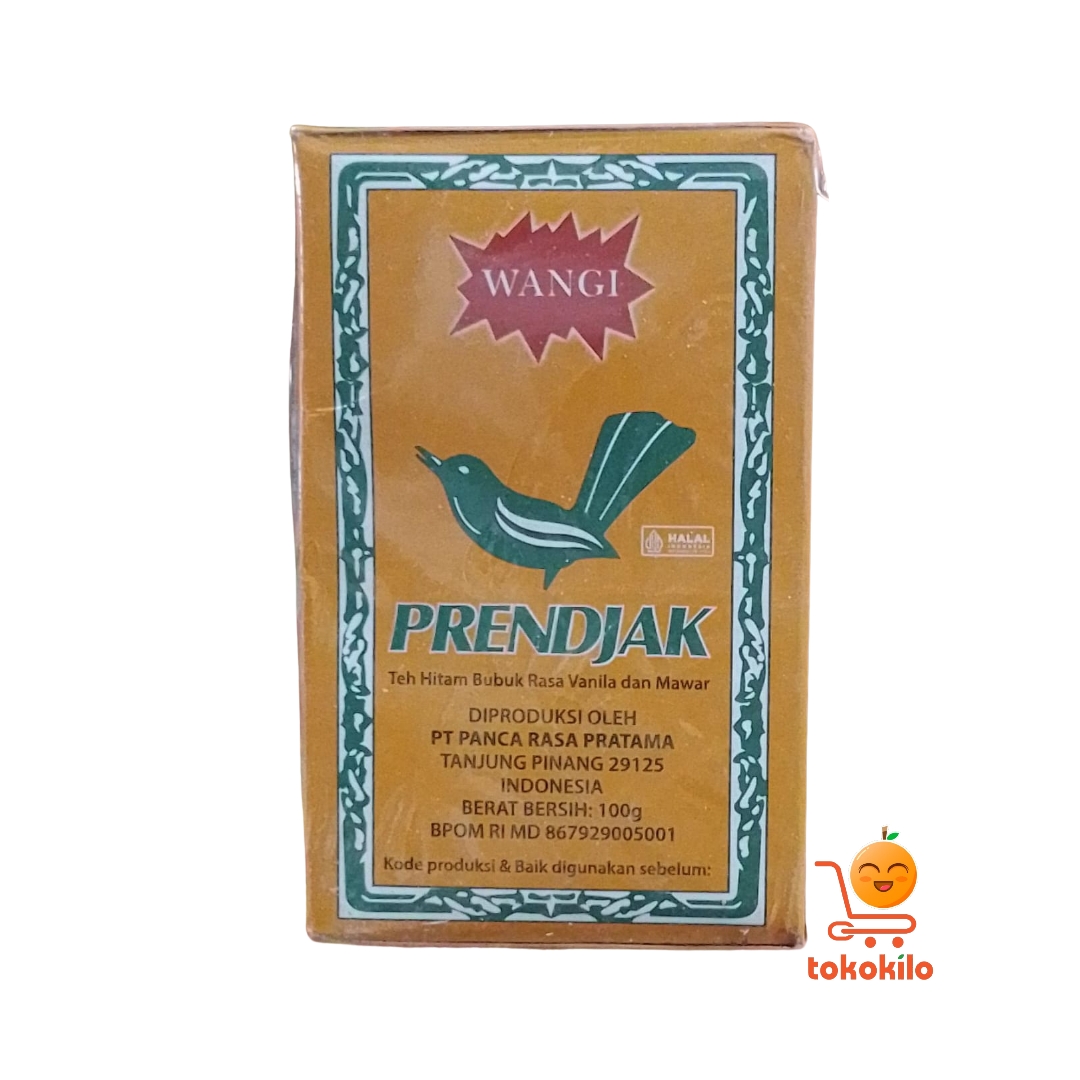 Teh Hitam Bubuk Rasa Vanila dan Mawar Prendjak 50gr 100gr