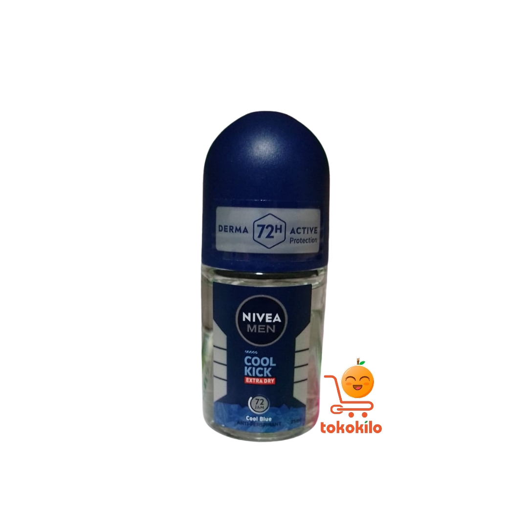 Nivea Men Deodorant Roll On Cool Kick Extra Dry Cool Blue 25ml, 50ml