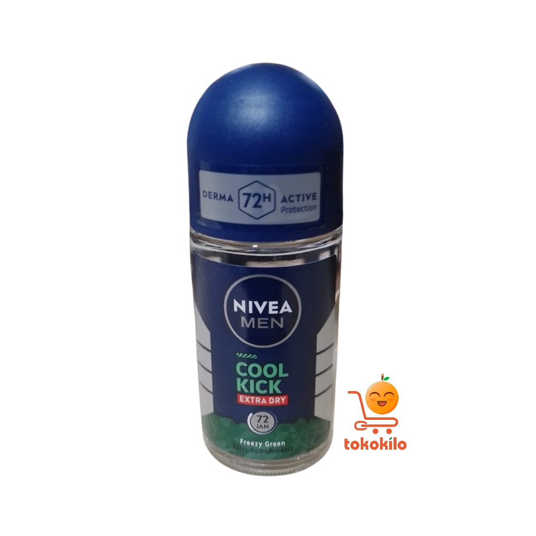 Nivea Men Deodorant Roll On Cool Kick Extra Dry Freezy Green 50ml