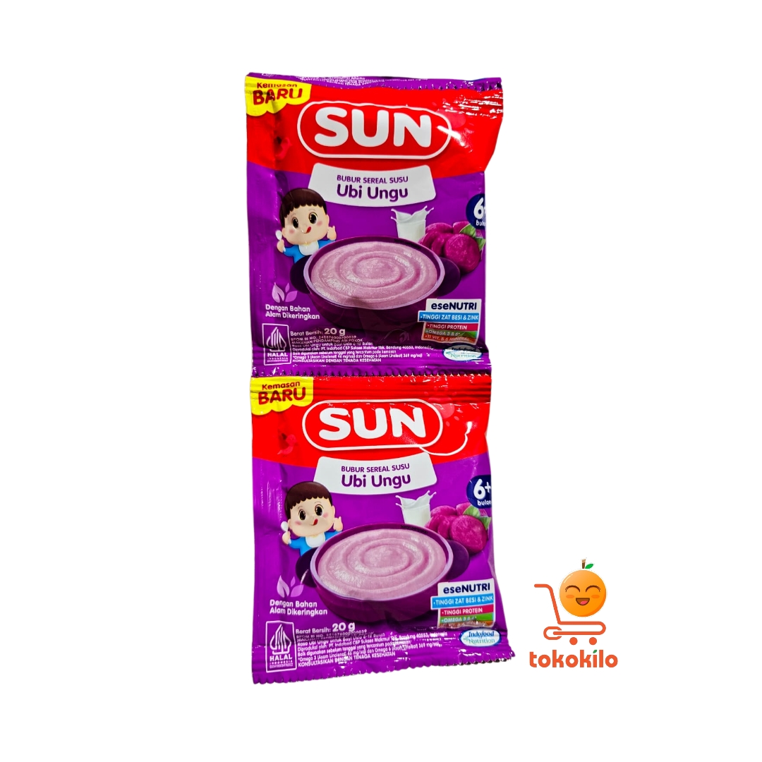 SUN Bubur Sereal Susu Ubi Ungu 6 Bulan+ 20gr (1 Pack 5 bks)