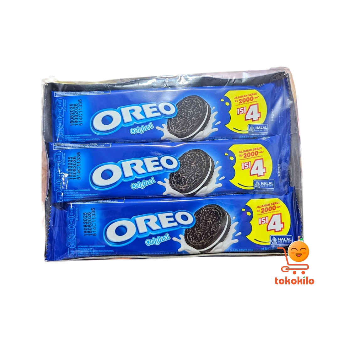 Biskuit Oreo Original, Krim Coklat 35gr (1pack =12 bks)
