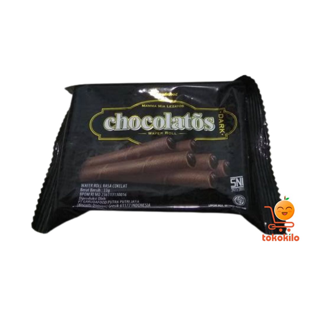 Chocolatós Wafer Roll Dark Chocolate Flavour 24g (isi 1 Pack 10 bks)