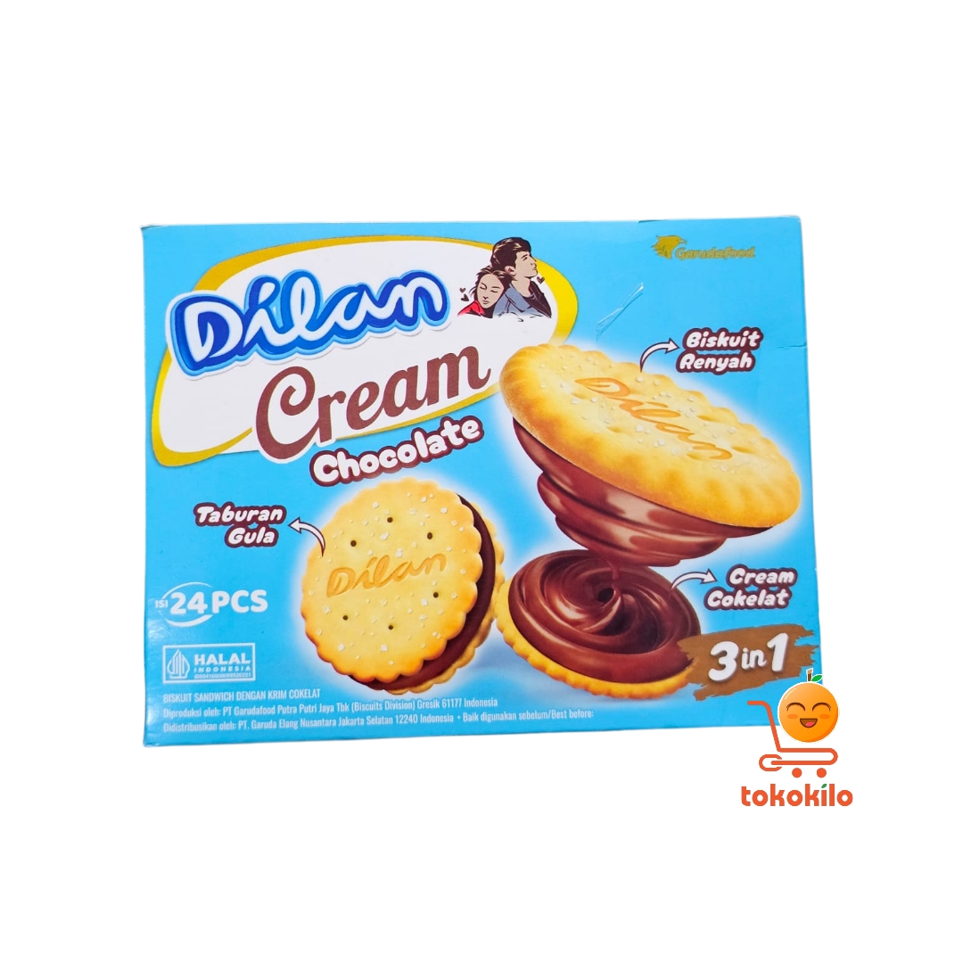 Biskuit Dilan Sandwich Cream Chocolate 16 gr (1 Box X 24pcs)