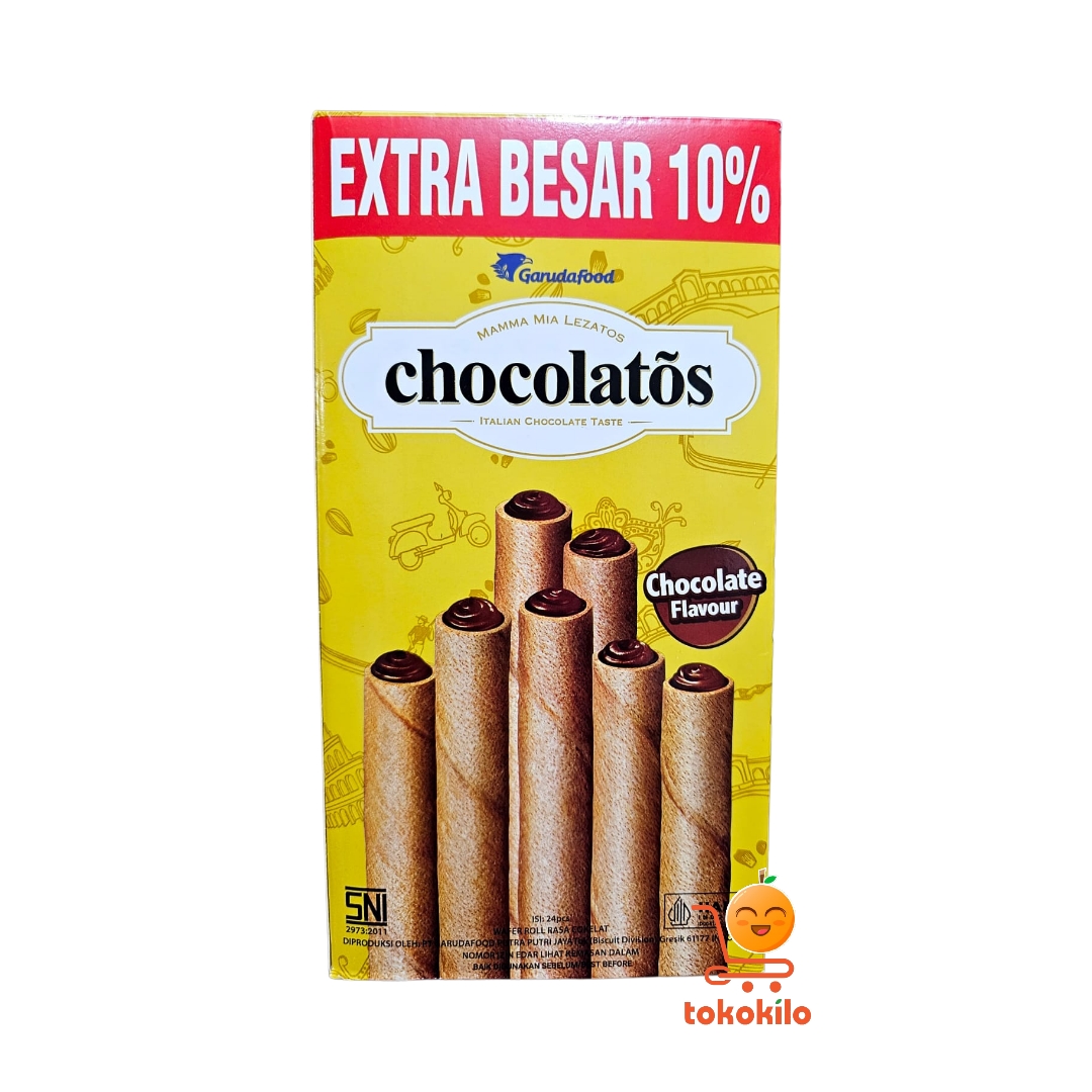 Chocolatos Wafer Roll Cokelat Ekstra Besar 10% (1 Box X 24pcs)