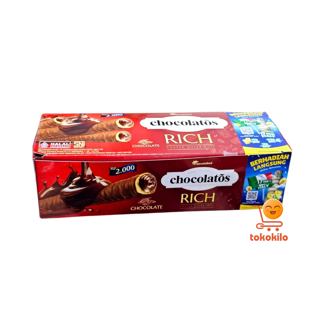 Chocolatos Rich Coated Wafer Roll 12pcs × 19gr