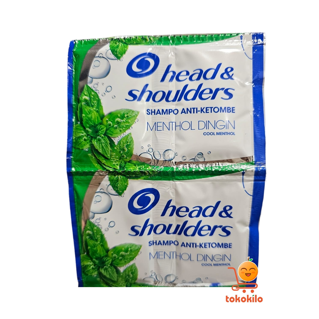 Head & Shoulders Shampo Anti-Ketombe Menthol Dingin Shampoo Sachet 10ml X 12 Sachet