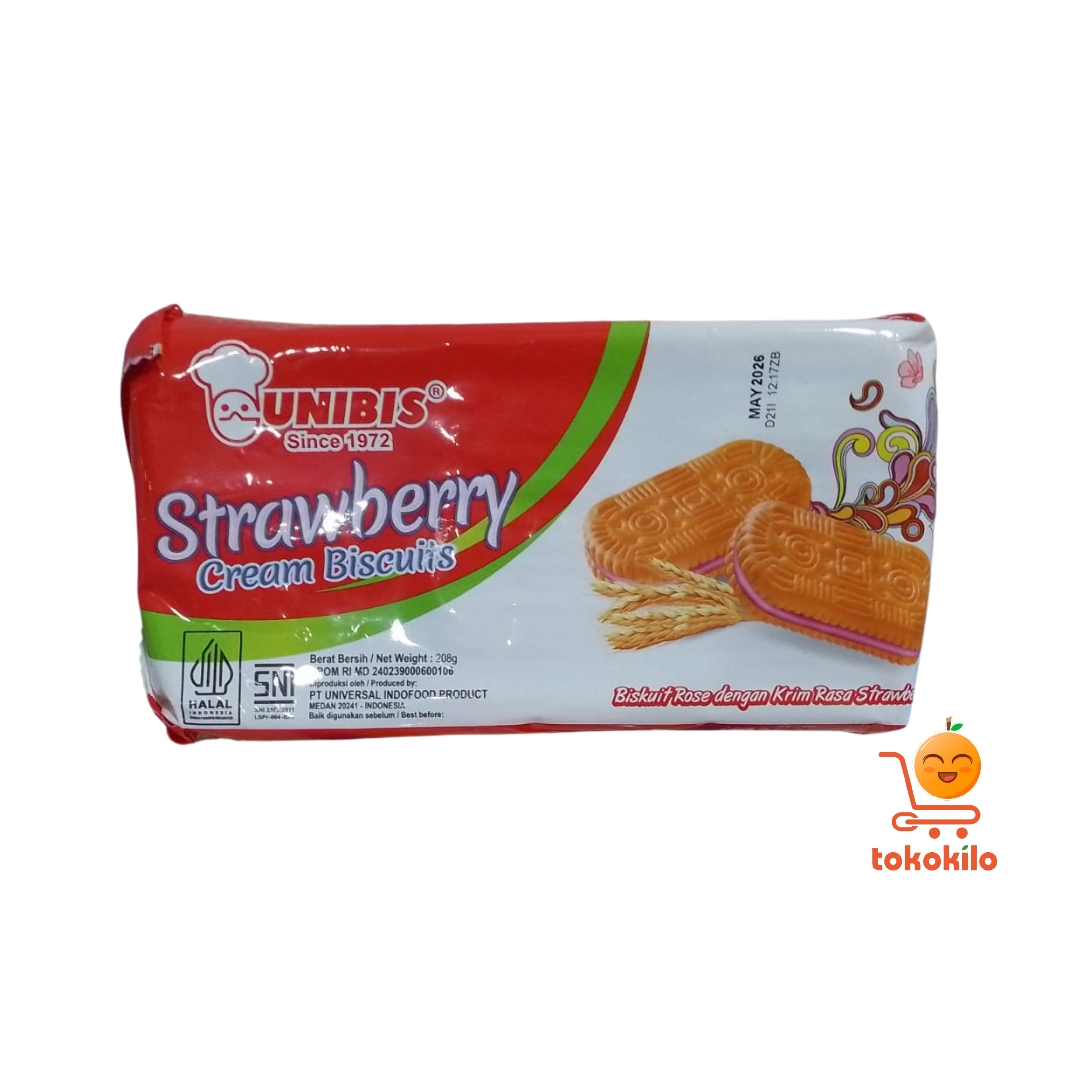 Unibis Strawberry Cream Biscuits 208gr