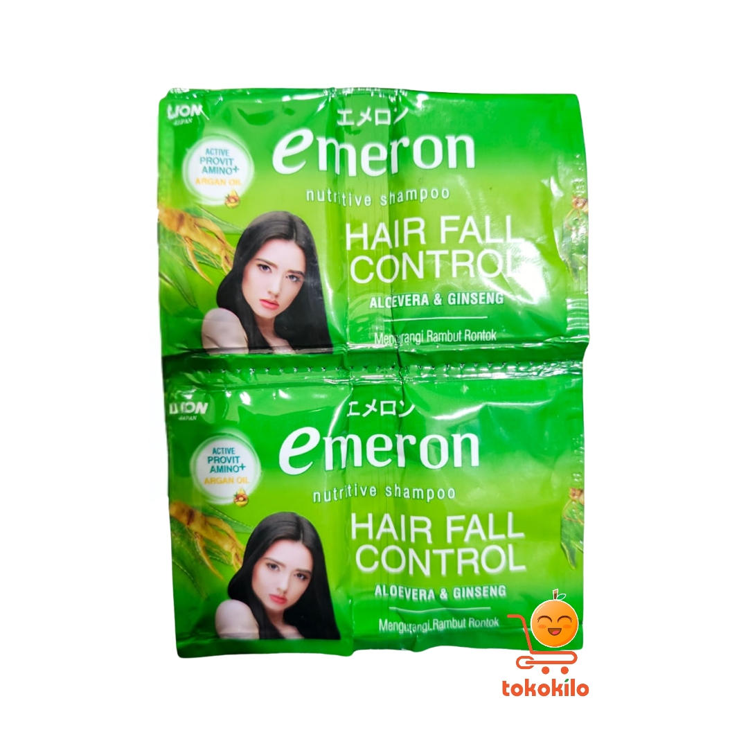 Emeron Nutritive Shampoo Hair Fall Control Aloe Vera & Ginseng Sachet 10ml (1 pack X 12 bks)