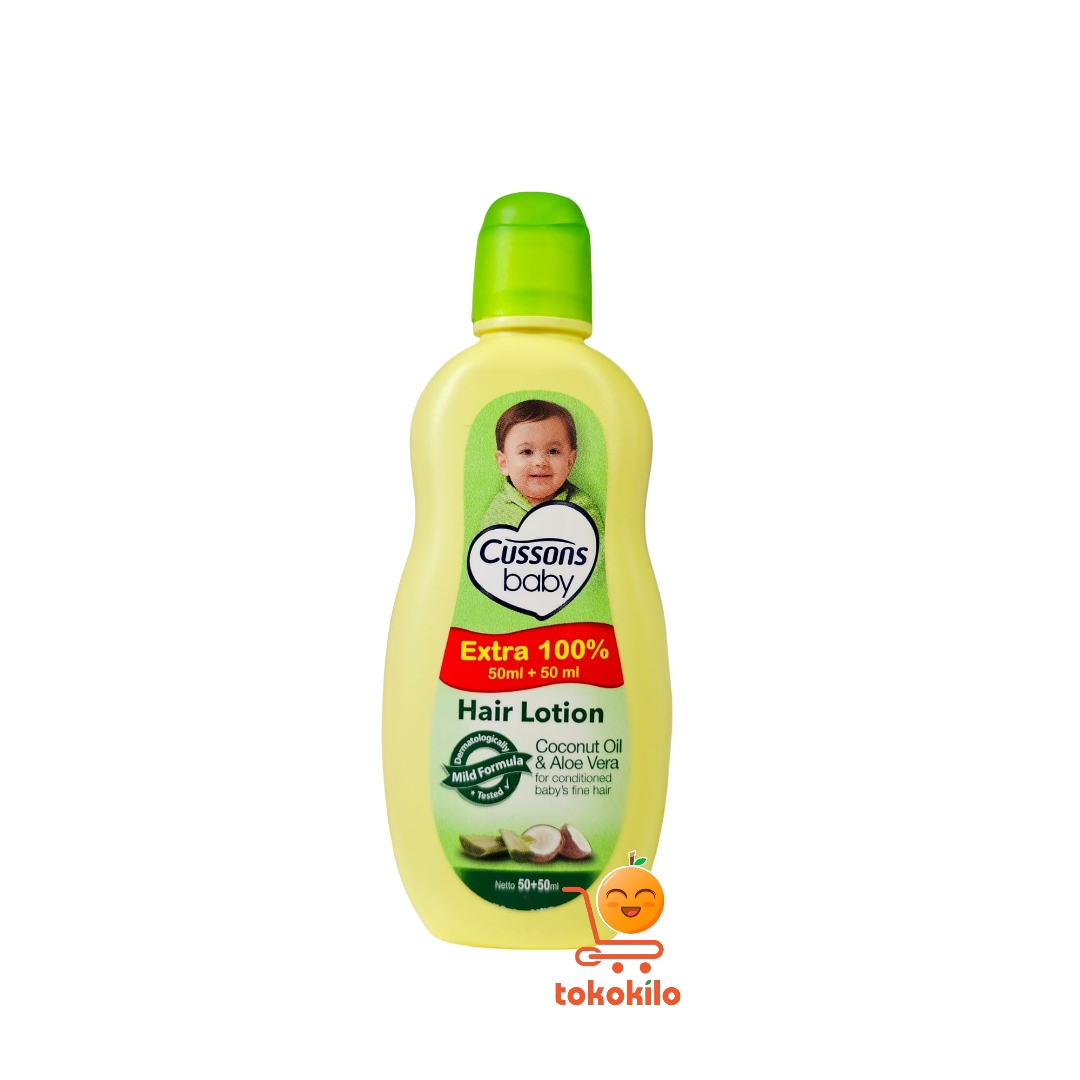 Cussons Baby Hair Lotion Coconut Oil & Aloe Vera 50ml+50ml, 100ml+100ml