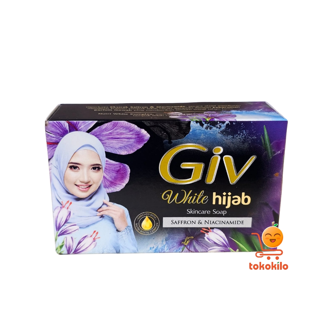 GIV White Hijab Skincare Soap Saffron & Niacinamide 72gr