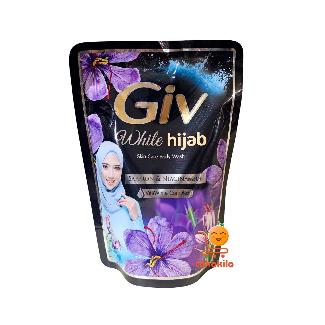 GIV White Hijab Skincare Body Wash Saffron & Niacinamide 400ml