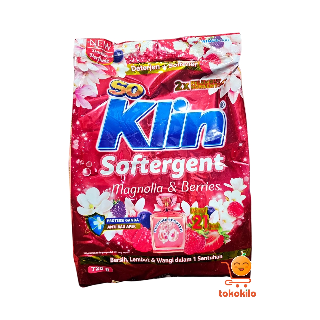 SoKlin Softergent Bubuk varian Magnolia & Berries 225gr, 455gr, 720gr, 1,5kg
