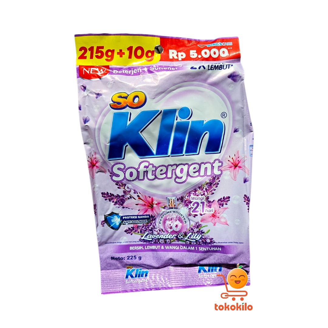 SoKlin Softergent Bubuk varian Lavender & Lily 225gr, 455gr, 720gr, 1,5kg