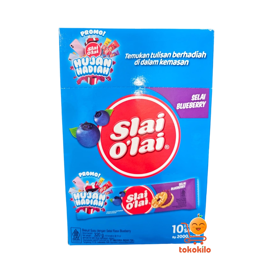 Slai Olai Biskuit Isi Selai Blueberry (1 Pack X 10pcs) 32gr