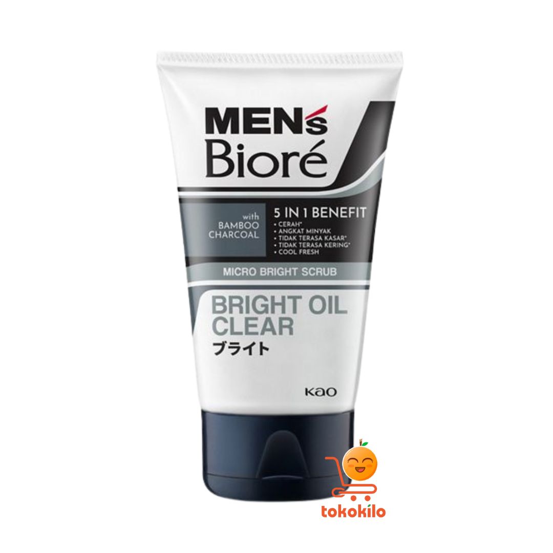 Men’s Biore Bright Oil Clear Micro Bright Scrub Facial Wash 100gr