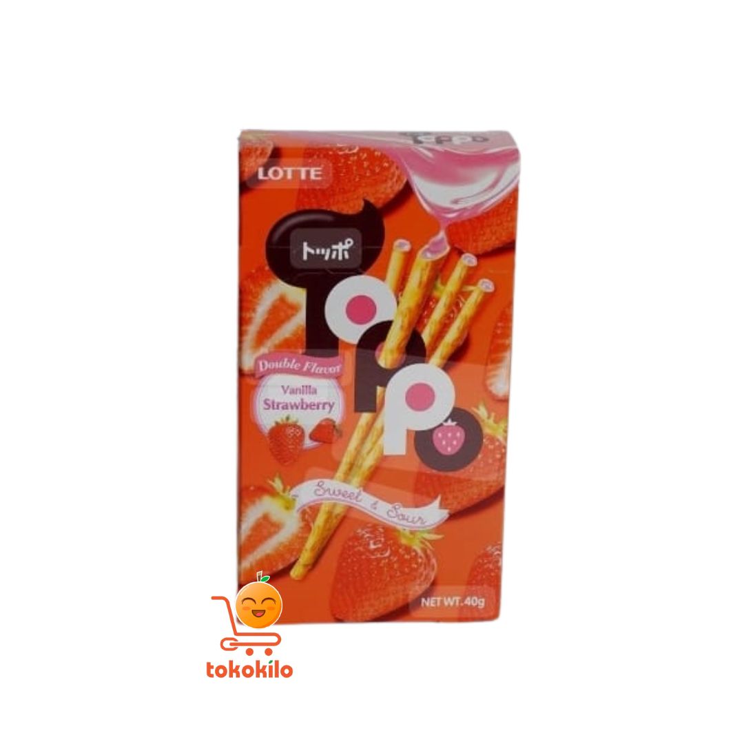 Lotte Toppo Rasa Vanilla Strawberry 40gr