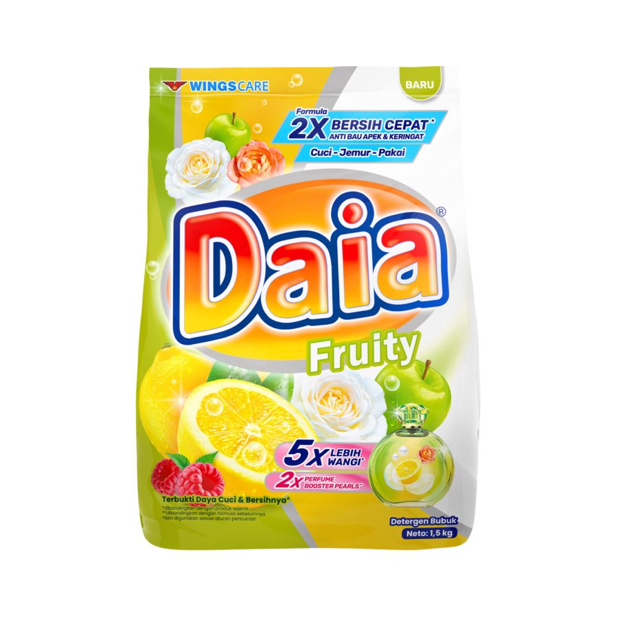 Daia Deterjen Bubuk Fruity 47gr, 245gr, 470+25gr, 800gr, 1,5kg