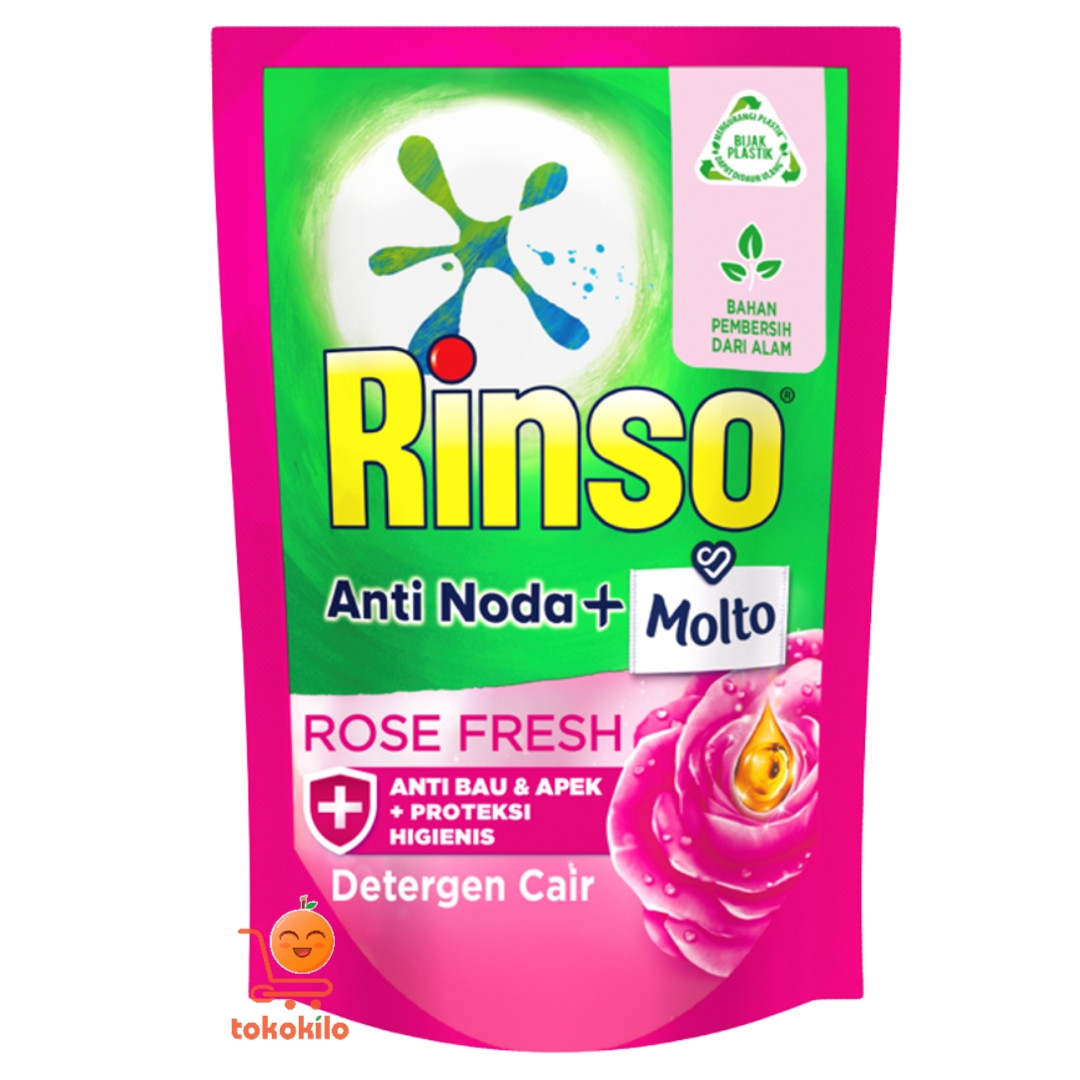 Rinso Anti Noda + Molto Deterjen Cair Konsentrat Rose Fresh 700ml