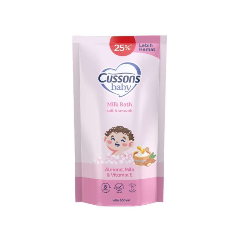 Cussons Baby Milk Bath Soft & Smooth Pouch 375ml, 600ml