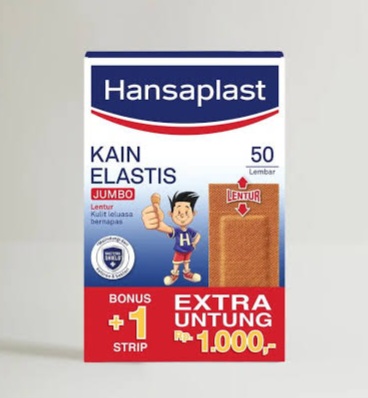 Hansaplast Kain Elastis Jumbo (1 Box X 50 FREE 1 Lembar)