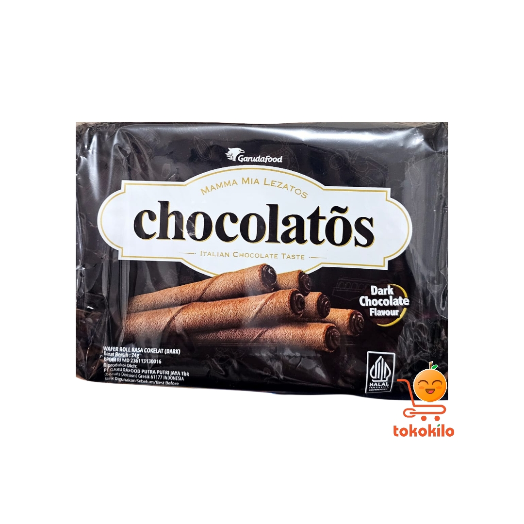 Chocolatós Wafer Roll Dark Chocolate Flavour 24g (isi 1 Pack 10 bks)