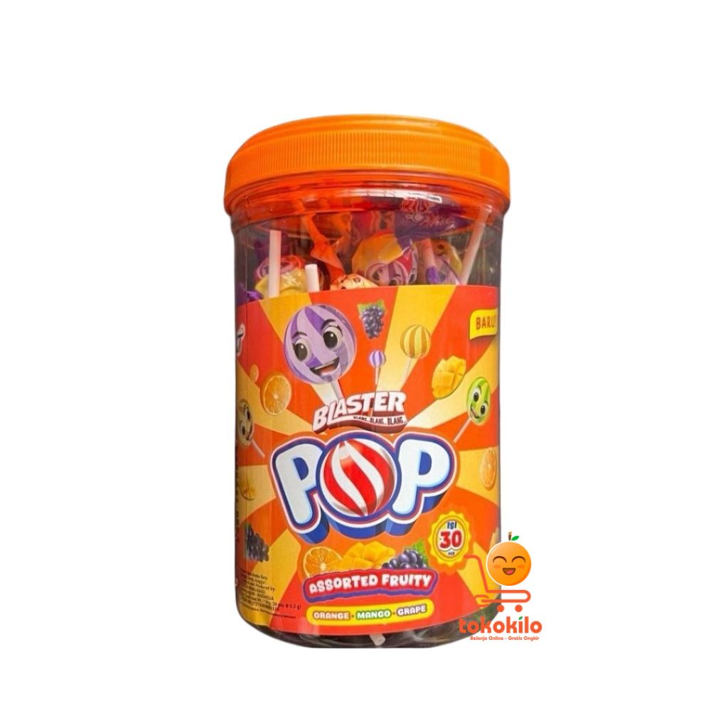 Permen Blaster POP Assorted Fruity 189gr (30pcs @6.3g)