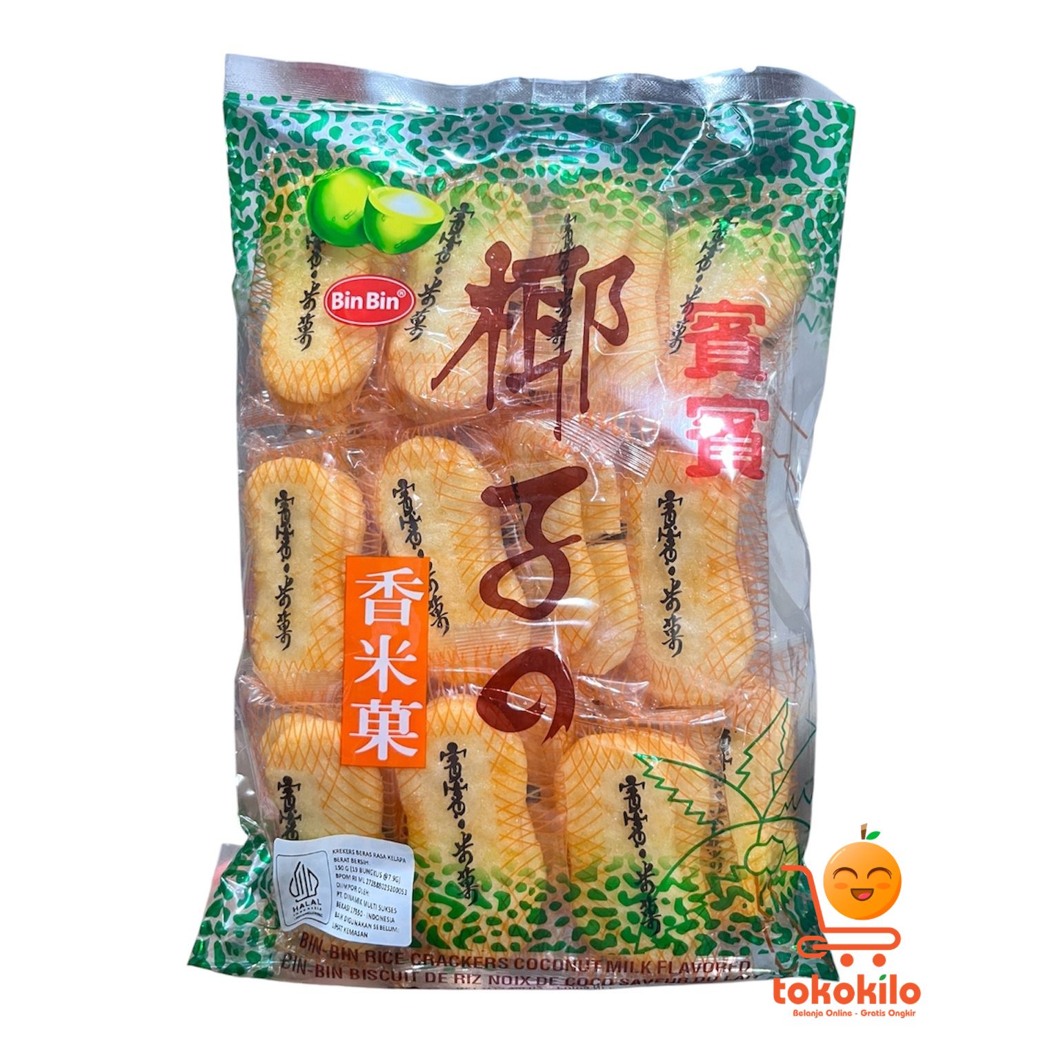 Bin Bin Rice Creackers Coconut 150gr (isi 19)