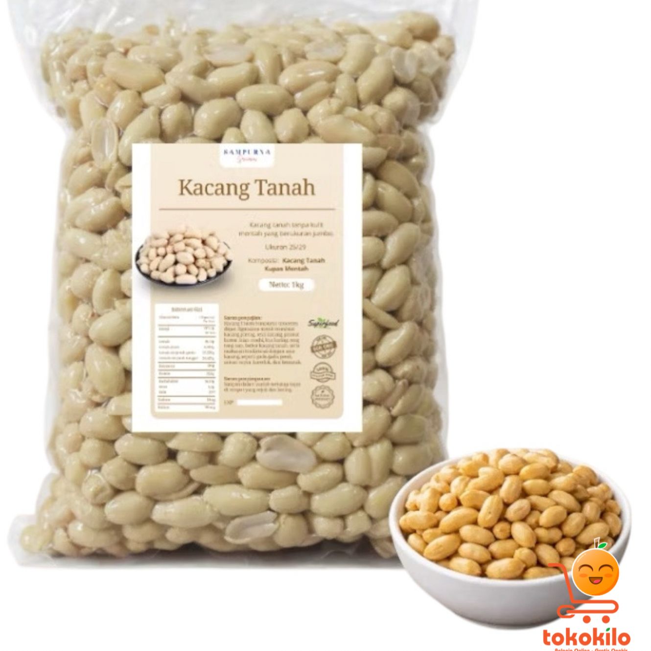 Kacang Kupas Putih Kiloan