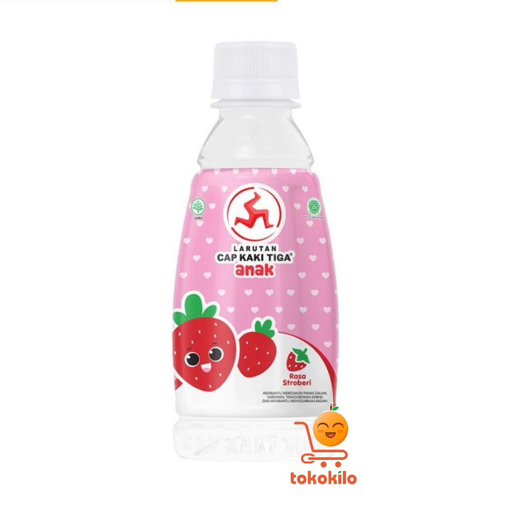 Larutan Cap Kaki Tiga Anak Strawberry 250ml