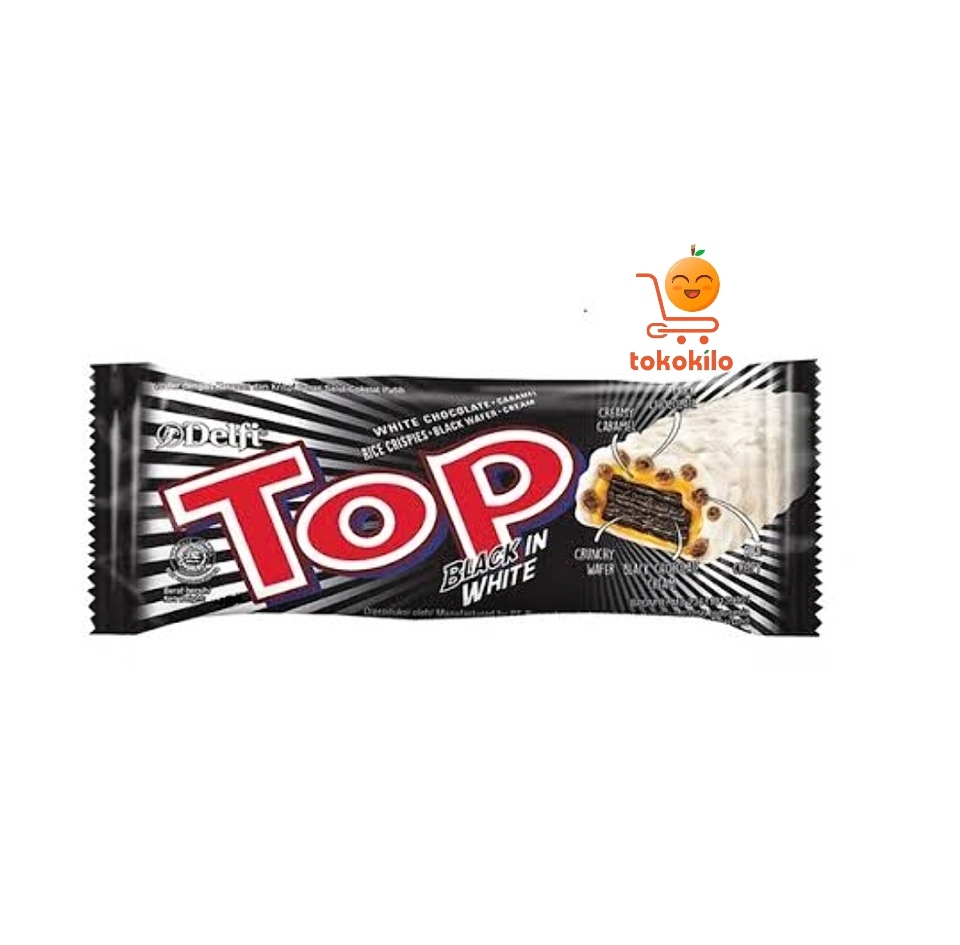 Delfi Top Wafer Coklat Putih 9gr (1 Box X 24pcs+2 FREE)