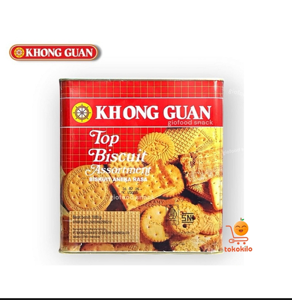 Khong Guan Top Aneka Biskuit Kaleng 1000gr