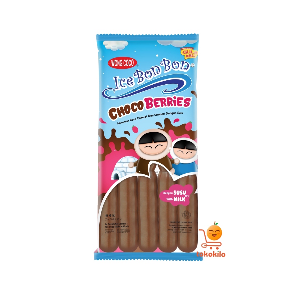 Wong Coco Ice Bon Bon Rasa Cokelat Stroberi Susu 425gr