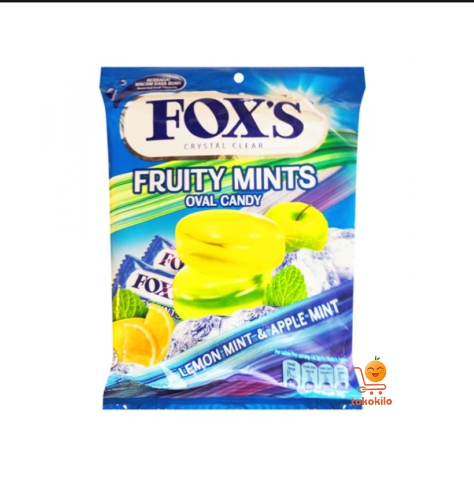 Permen Fox's Rasa Fruity Mint Oval Candy 90gr