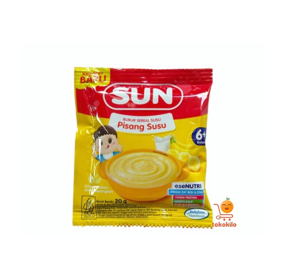 SUN Bubur Sereal Susu rasa Pisang Susu 20gr (1 Pack 5 bks)