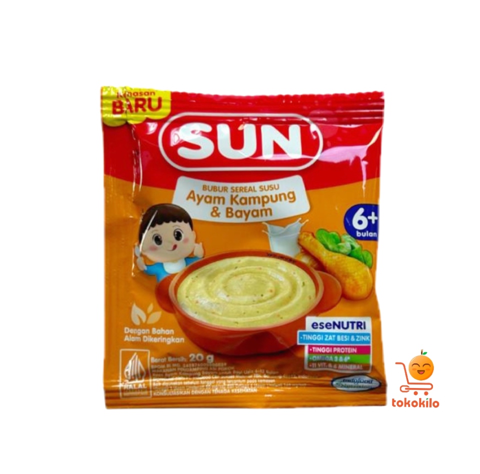 Sun Bubur Sereal Susu Ayam Kampung & Bayam sachet 20gr (1 Pack 5 bks)