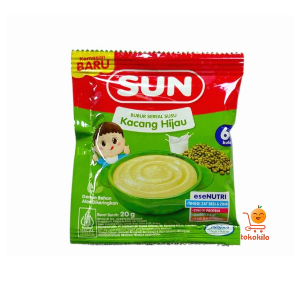 SUN Bubur Sereal Susu Kacang Hijau 20gr (1 Pack 5 bks)